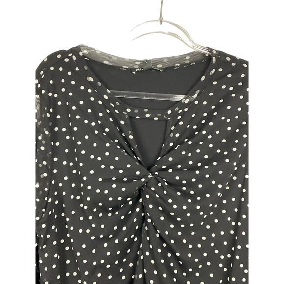 INC Concepts Black White Polka Dot Pullover 3/4 Sleeve Blouse Shirt Top 2X NWT - Picture 4 of 10